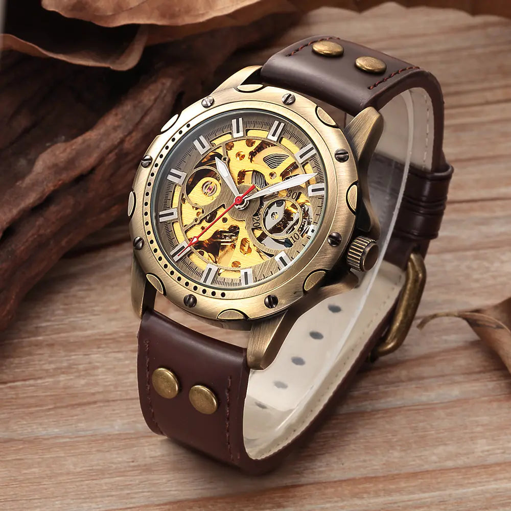Retro Skeleton Automatic Mechanical Watch