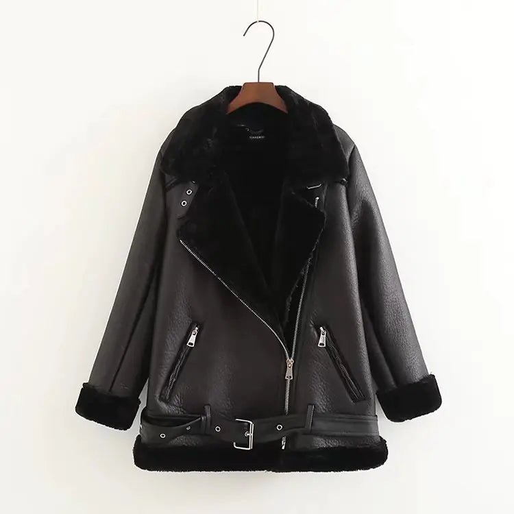 Winter Fashion Thick Faux Fur Long Sleeve Coat for Women