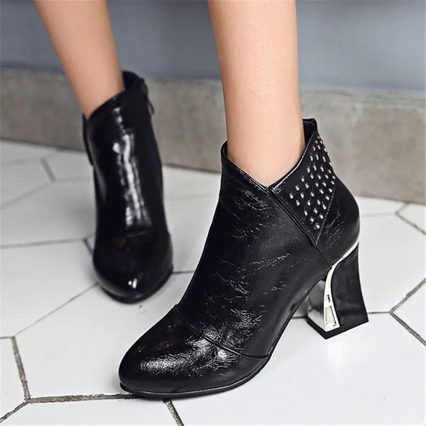 Winter High Heel Ankle Boots for Women (Sizes 40-48)