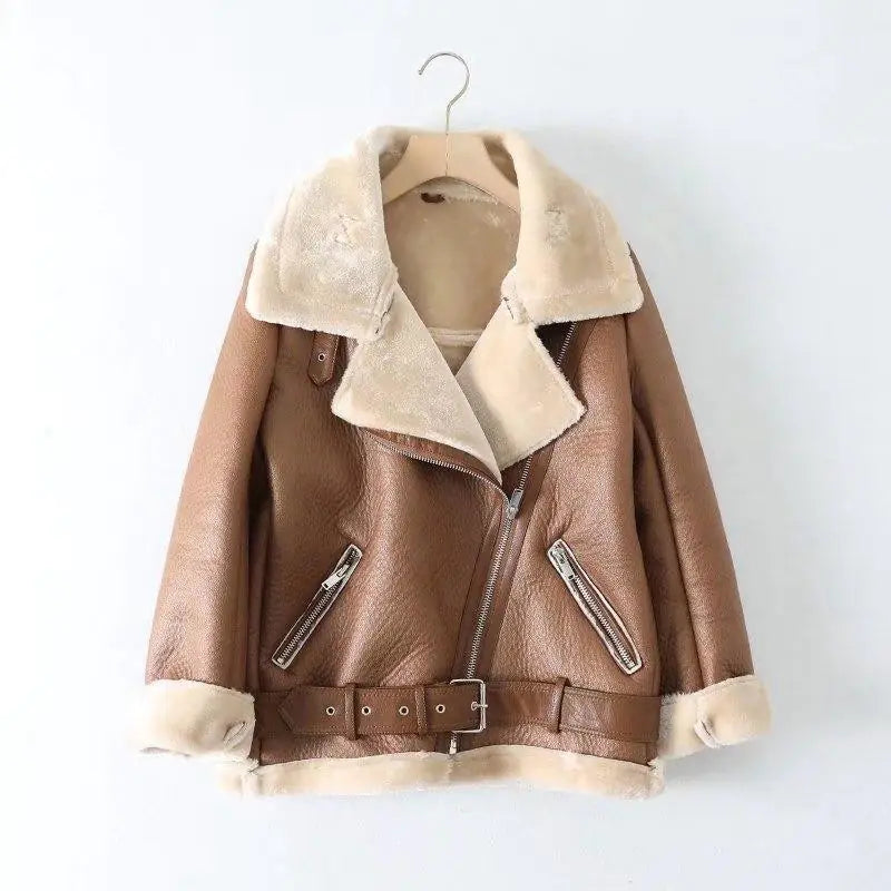 Winter Fashion Thick Faux Fur Long Sleeve Coat for Women
