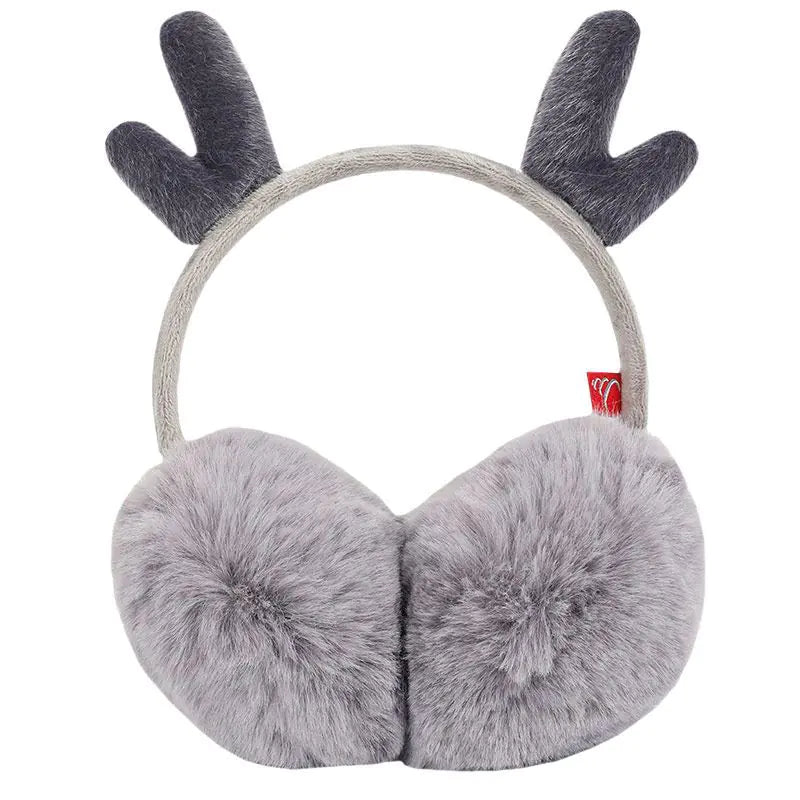 Winter Warm Ear Muffs for Women with Cute Reindeer Design