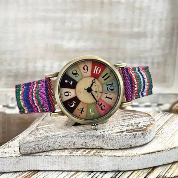 Multicolor Rainbow Pattern Dial Ladies' Watch