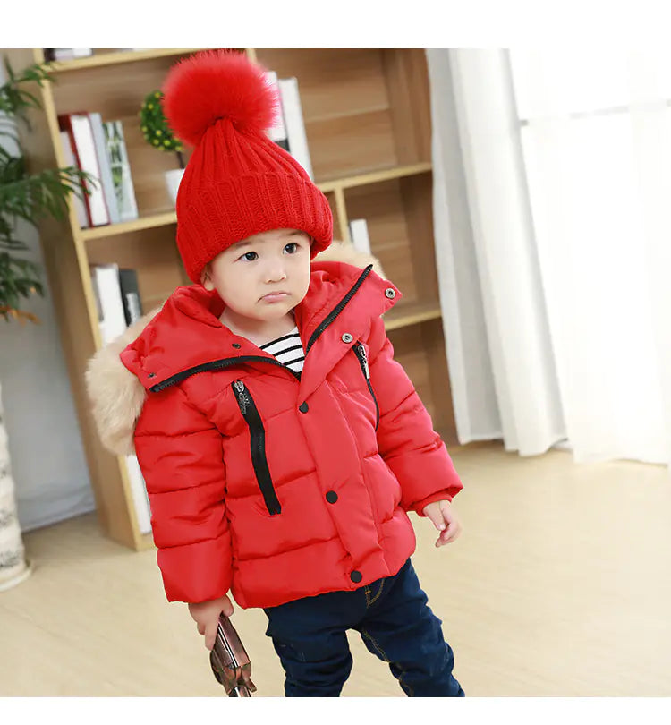 NEW YORKER kids Style  Cotton Jacket with Fur Collar