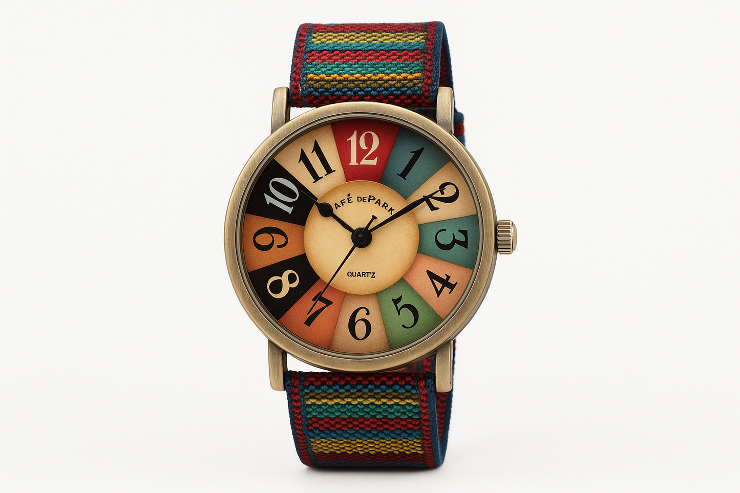 Professional product photo of colorful vintage watch