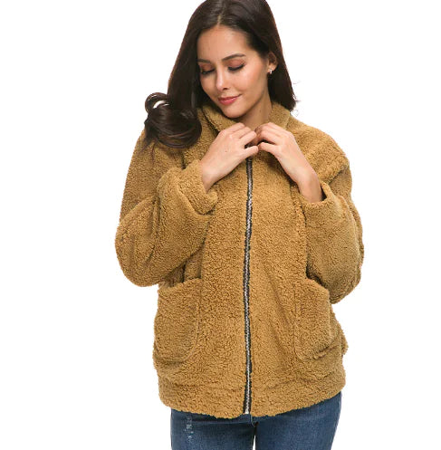 Women's Zip-Up Plush Jacket