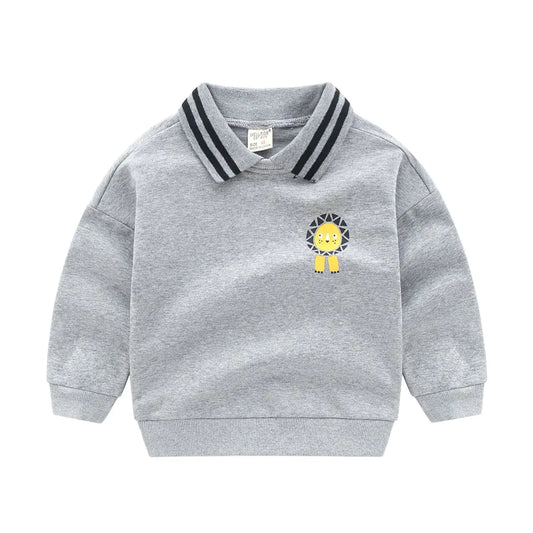 Striped Cartoon Pullover Jacket for Kids