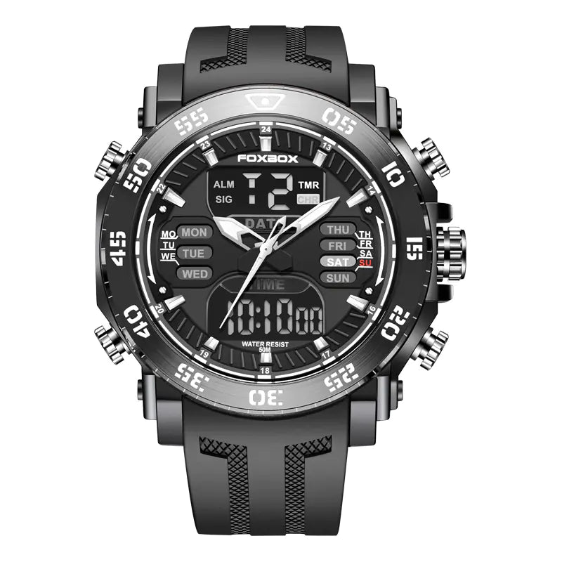 Luminous Multifunction Quartz Dual Display Watch
