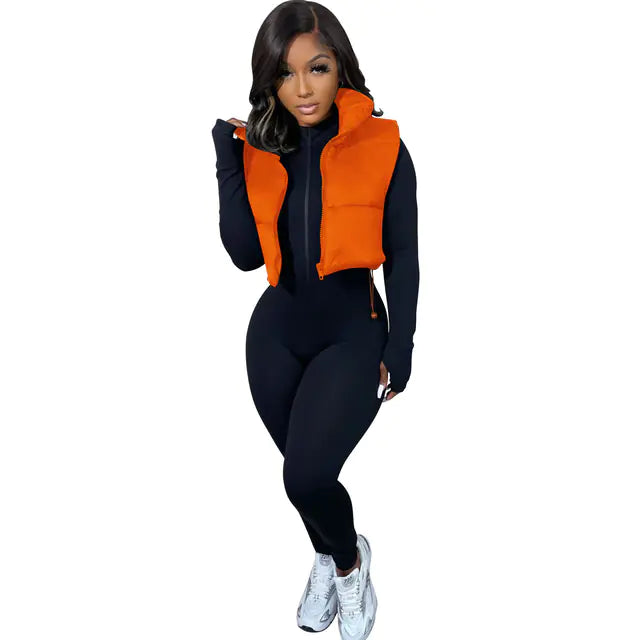 Cotton Sleeveless Vest for Women - Winter Top Coat