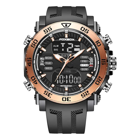 Luminous Multifunction Quartz Dual Display Watch